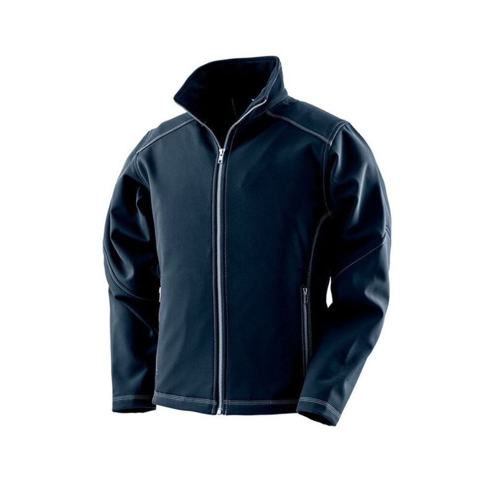 Result Work-Guard Womens/Ladies Treble Stitch Soft Shell Jacket / Navy
